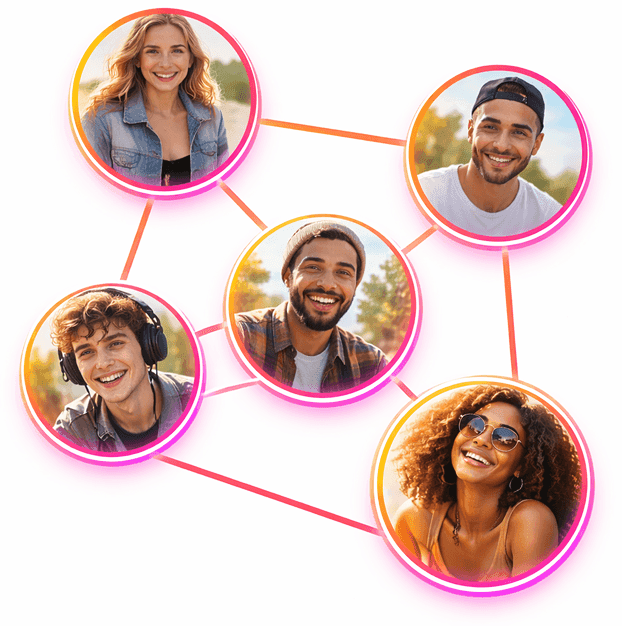 Team collaboration interface with influencer comments, notes and profile sharing
