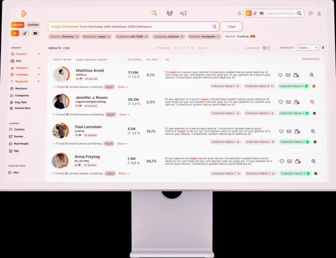 influData Creator Discovery Interface