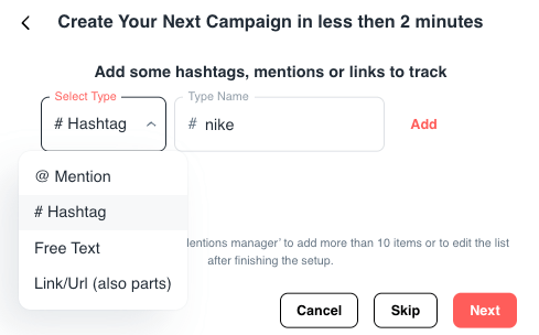 Add Hashtags, Mentions, Free Text, etc.