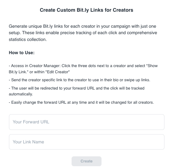 Create Bitly Link